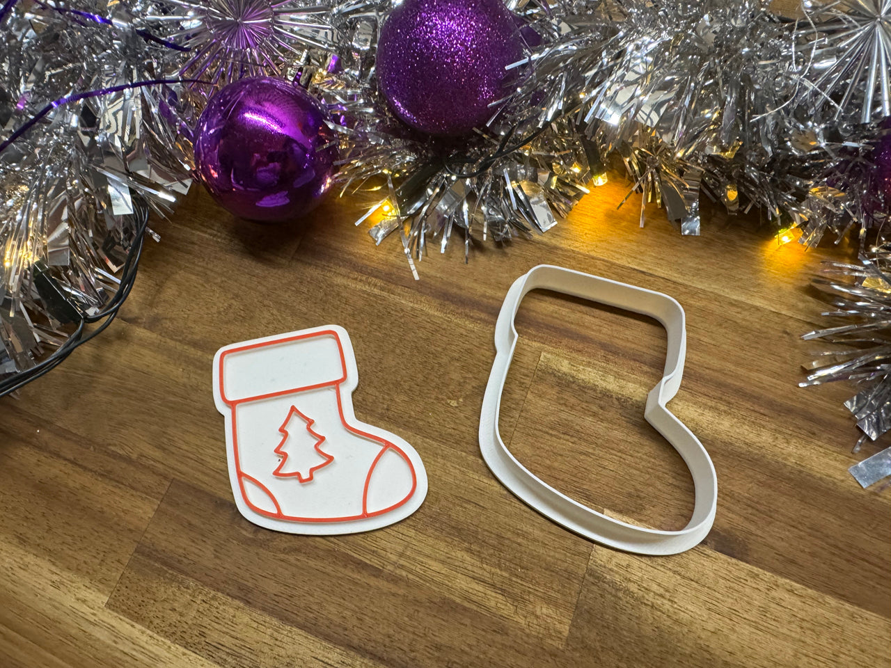 Keksausstecher - Weihnachtssocke mit Baum