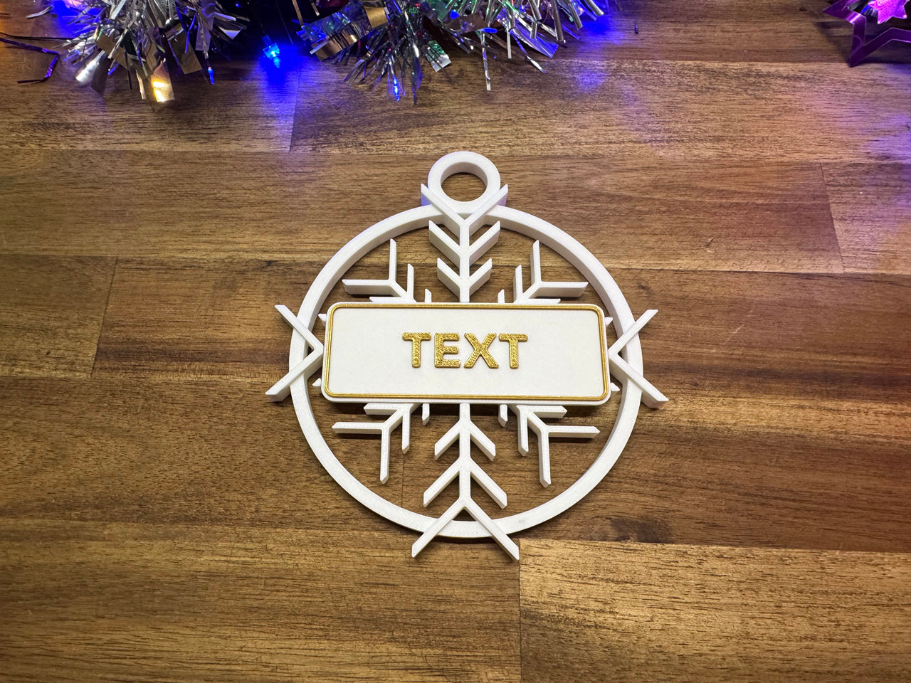 Personalisierter Christbaumschmuck - Schneeflocke