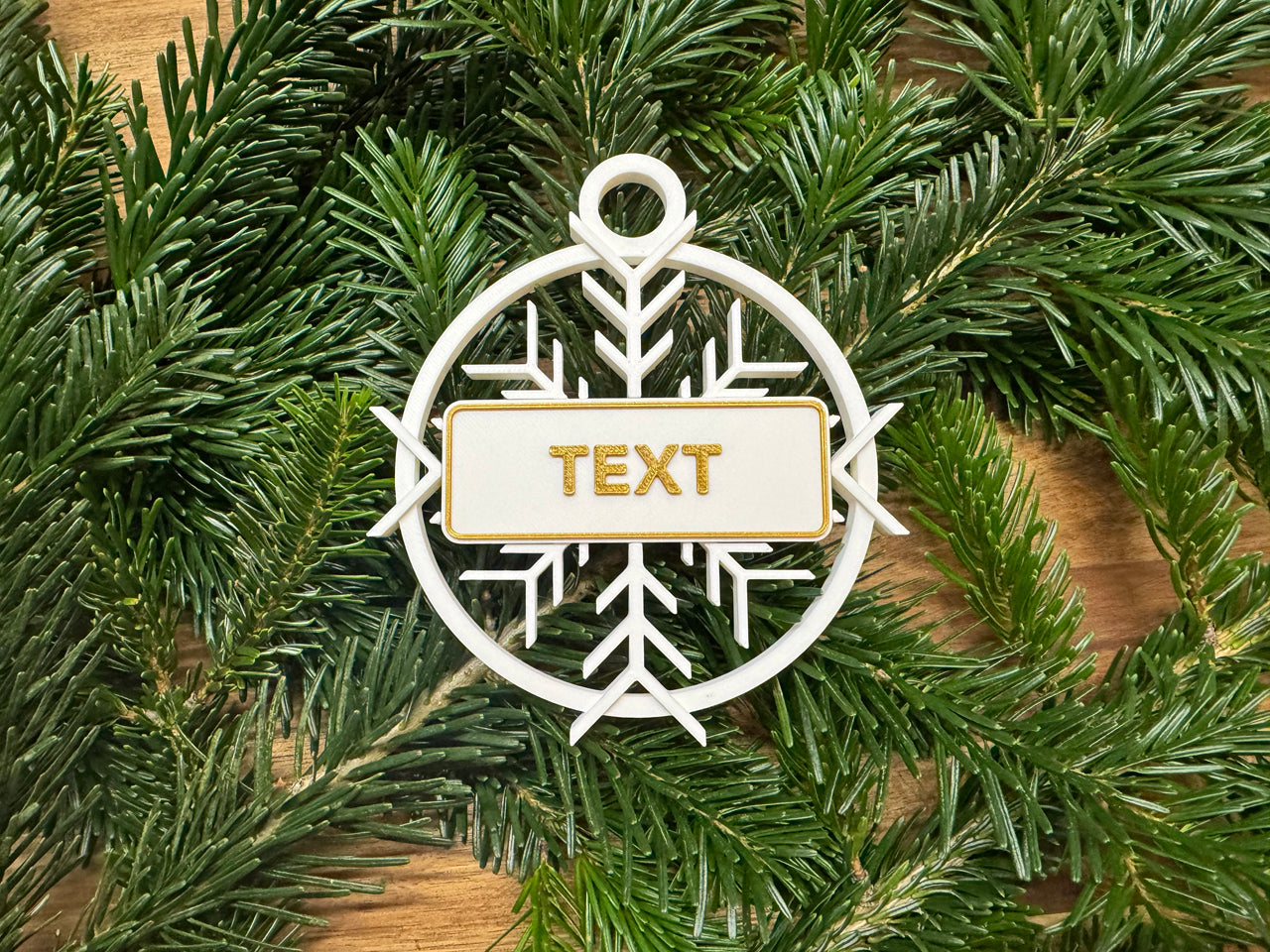 Personalisierter Christbaumschmuck - 4Set - Schneeflocke