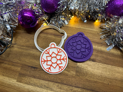 Keksausstecher - Weihnachtskugel mit Schneeflocke motiv 3
