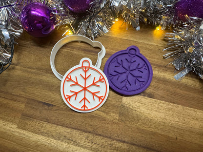 Keksausstecher - Weihnachtskugel mit Schneeflocke motiv 4