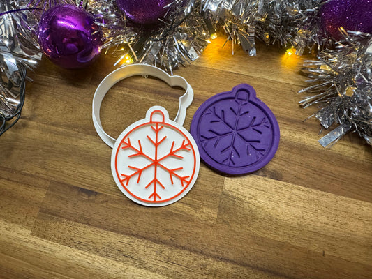 Keksausstecher - Weihnachtskugel mit Schneeflocke motiv 4