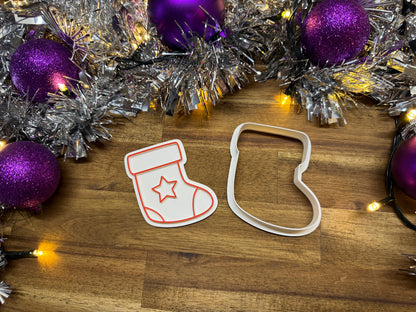 Keksausstecher - Weihnachtssocke mit Stern