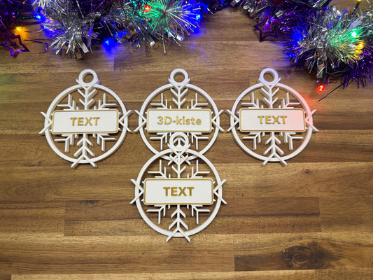 Personalisierter Christbaumschmuck - 4Set - Schneeflocke