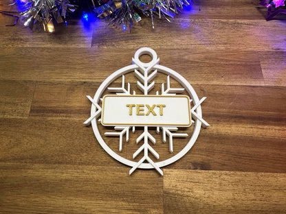 Personalisierter Christbaumschmuck - Schneeflocke